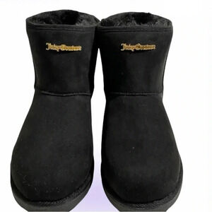 Juicy Couture faux fur studded black suede  boots Sz 10
